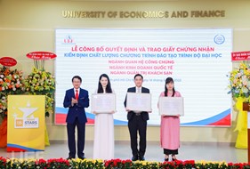  Lễ công bố Quyết định và trao Giấy chứng nhận Kiểm định chất lượng 04 chương trình đào tạo cho Trường Đại học Kinh tế Tài Chính Thành phố Hồ Chí Minh